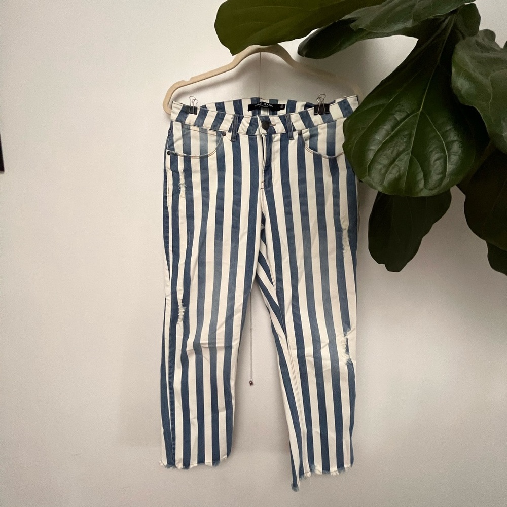 Max Jeans straight leg striped jeans